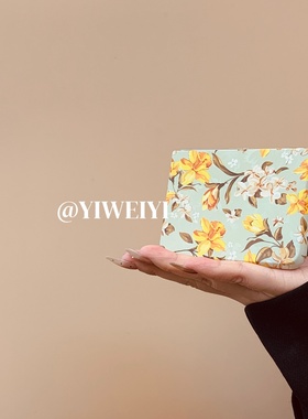 依维意 适用于小米mixflip2手机壳pocket2满屏黄色喇叭花折叠屏novaflip肤感壳防摔绿底日韩系优雅p50pocket