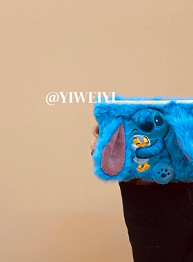 依维意 适用于荣耀magicvflip2手机壳蓝色毛绒折叠屏vivoxflip鸭子史迪仔mateX5卡通保护套秋冬新款pocket2