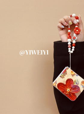 依维意 适用于华为Pocket2折叠手机壳IMD蓝光PuraX奢华vivo烫金红花新款三星ZFlip7FE防摔手链OPPOFindN3Flip