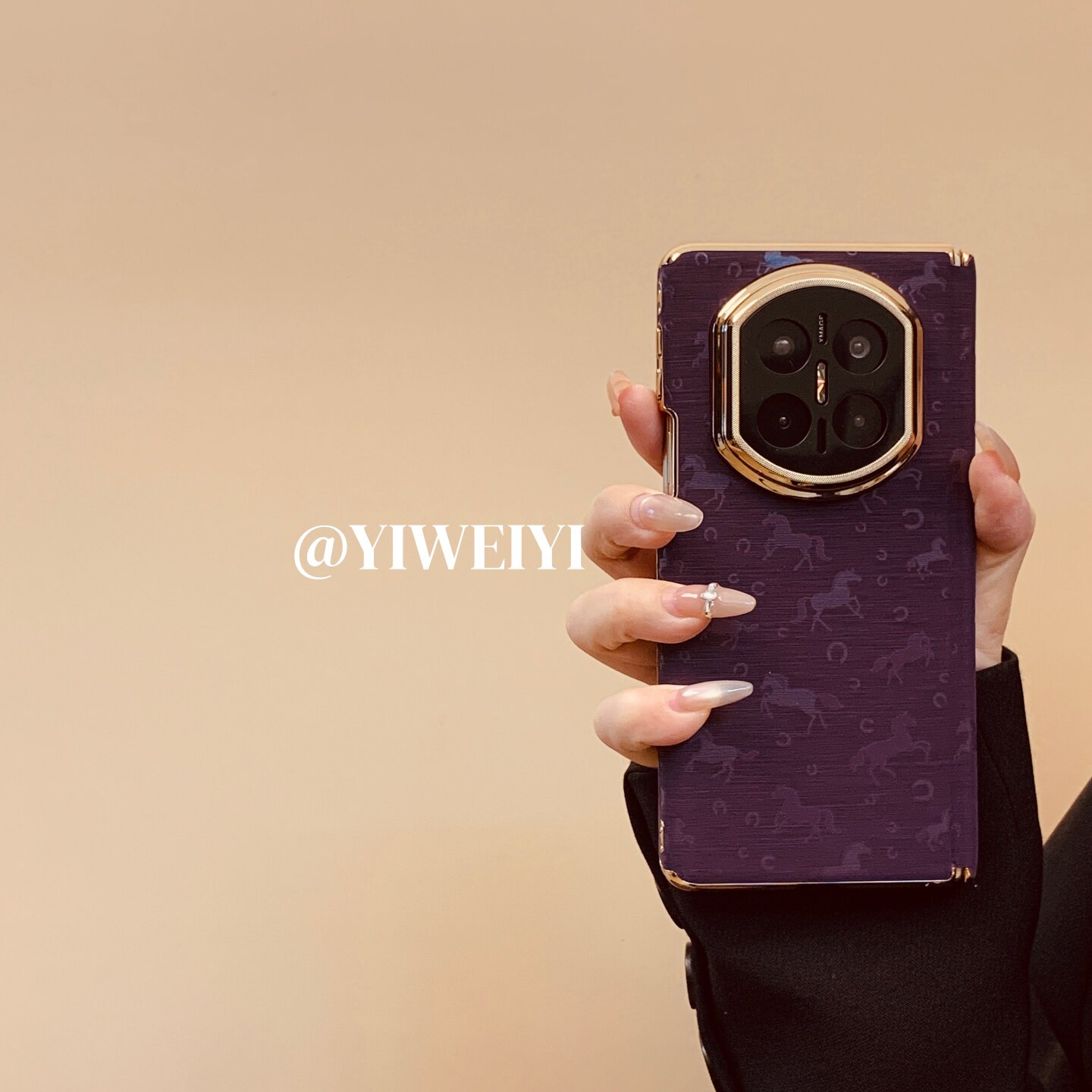 依维意 适用于华为matex7手机壳matex6典藏版暗紫色万马