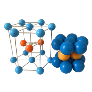 六方堆积晶胞模型球棍比例大号演示用化学金属堆积晶体2件套