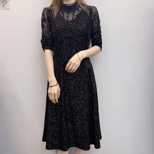 中年妈妈装 过去式 新款 服饰2023春季 连衣裙蕾丝拼接裙子小燕子女装