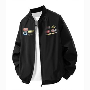 官方加绒美式机车飞行员印花夹克外套男女国潮牌防风宽松棒球百搭