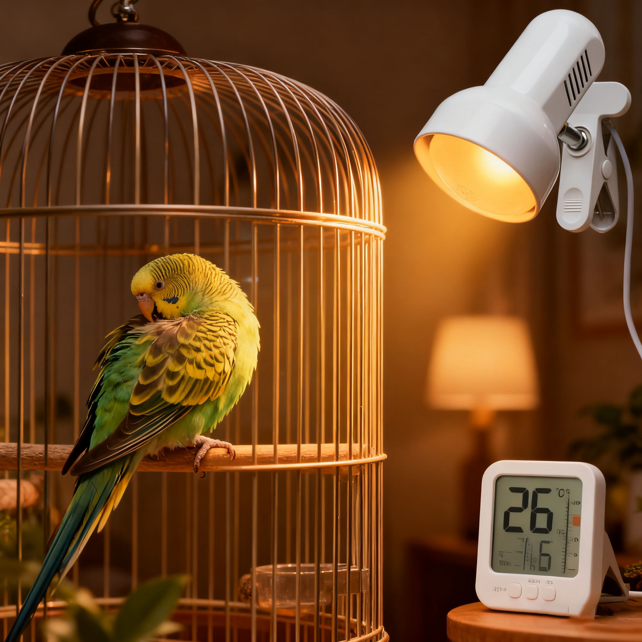 鹦鹉专用取暖灯宠物笼子保温灯暖炉鹦鹉控温太阳灯神器珍珠鸟笼子