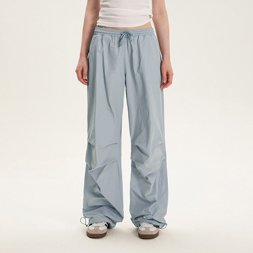 NNOVA23秋松紧褶皱工装裤