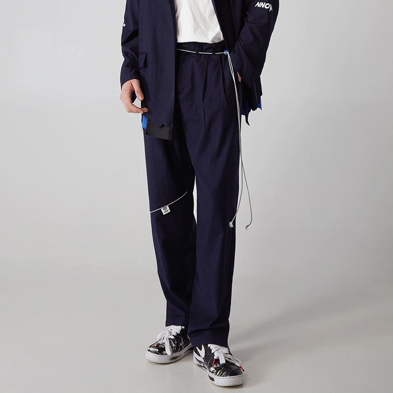 国潮反光条西装反光条春秋纯色