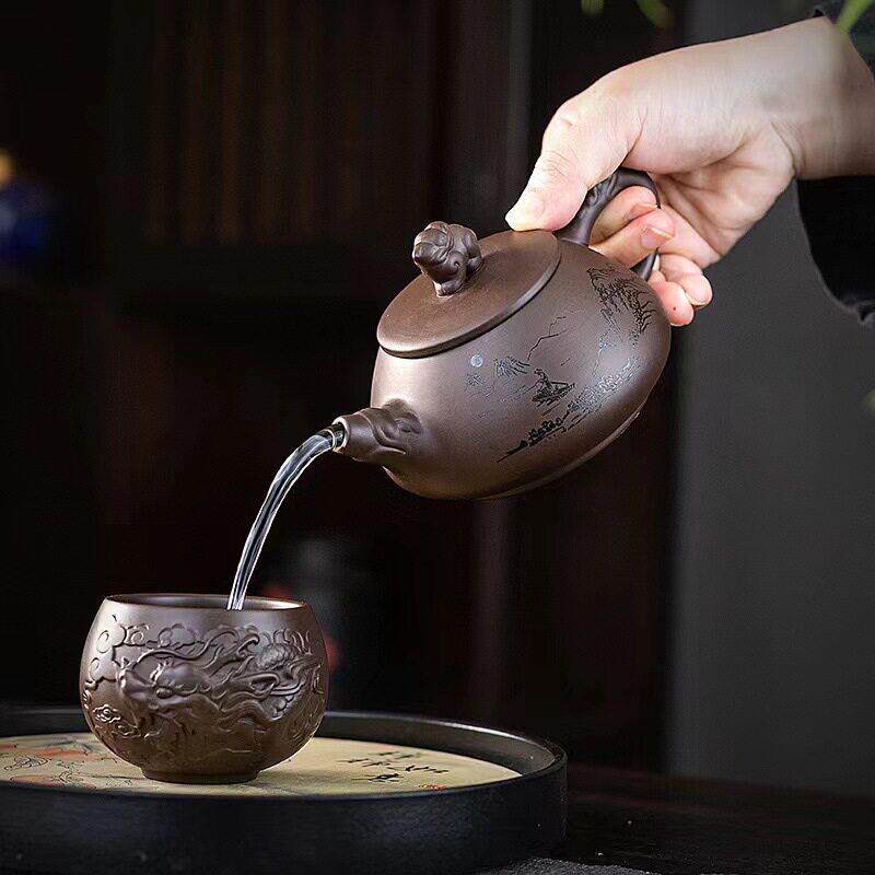 原矿紫砂壶正品泡茶壶家用功夫茶具个石瓢壶个人泡茶专用壶可定