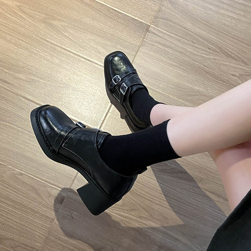 春季复古厚底小皮鞋女2026季新款英伦风粗跟单鞋子通勤魔0409d