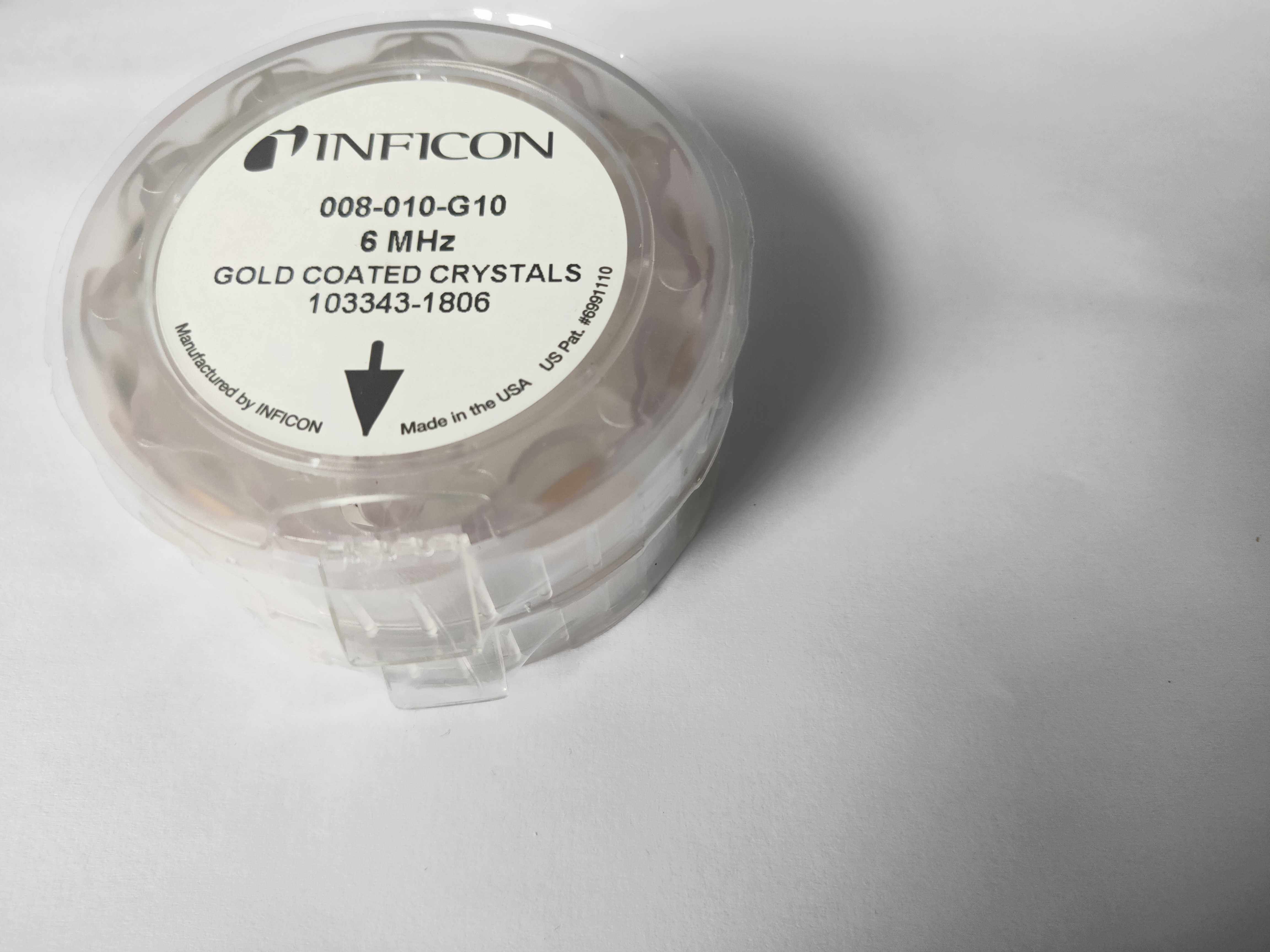 008-010-g10 6mhz 金电极镀金晶振片 单面金 6兆赫兹 美国原装