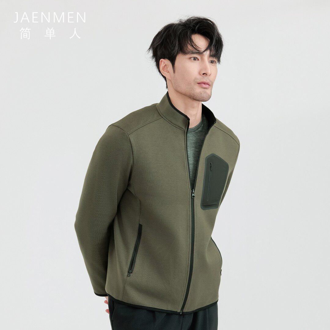 简单人春款户外男士夹克高端户外保暖免烫休闲简约立领舒适外套