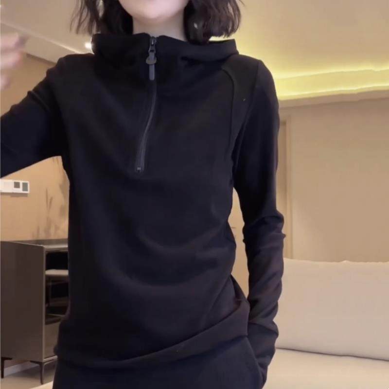 欧洲站半拉炼纯色连帽磨毛卫衣女2025年秋季新款大码休闲显瘦绒衫,女装/女士精品,大码内搭,淘宝优惠券,粉丝福利购,淘宝优惠卷