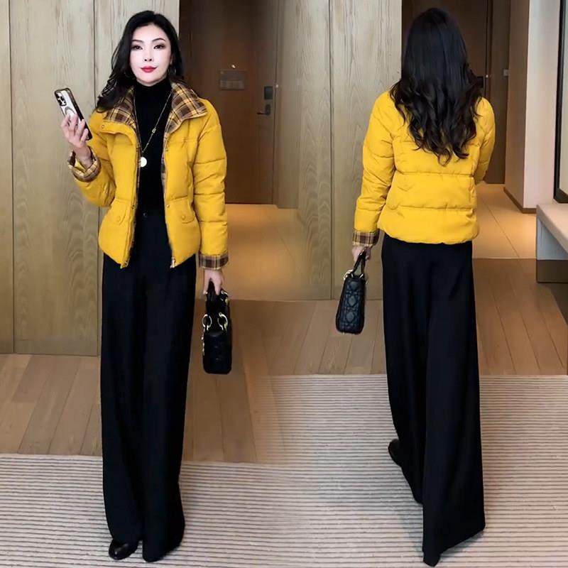 香港代购时尚短款羽绒棉服女冬季新款显瘦格子拼接保暖棉袄外套潮,女装/女士精品,短外套,淘宝优惠券,粉丝福利购,淘宝优惠卷