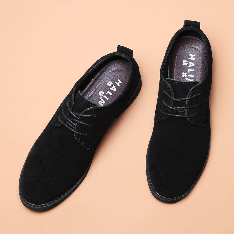 2025秋冬新款反绒皮鞋男鞋磨砂皮真皮商务反毛休闲鞋透气低帮滑板