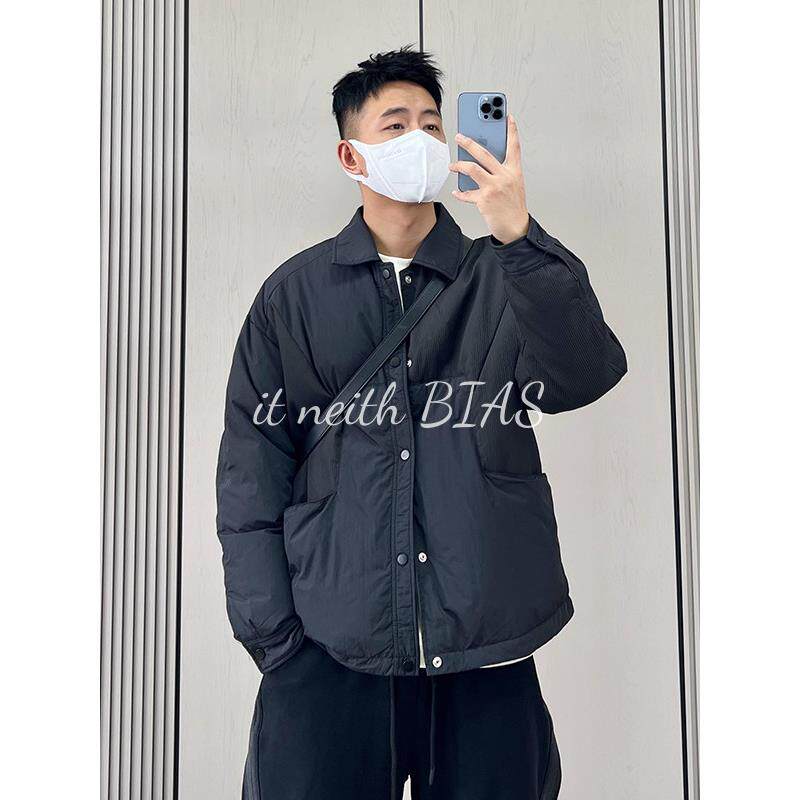 it neith BIAS日系拼接翻领轻薄羽绒服男士冬季潮流休闲保暖外套
