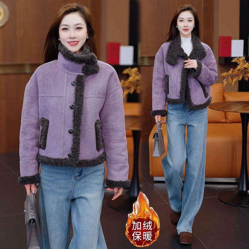 香港代购加绒加厚皮毛一体短外套女冬季新款时髦宽松显瘦加厚上衣,女装/女士精品,短外套,淘宝优惠券,粉丝福利购,淘宝优惠卷