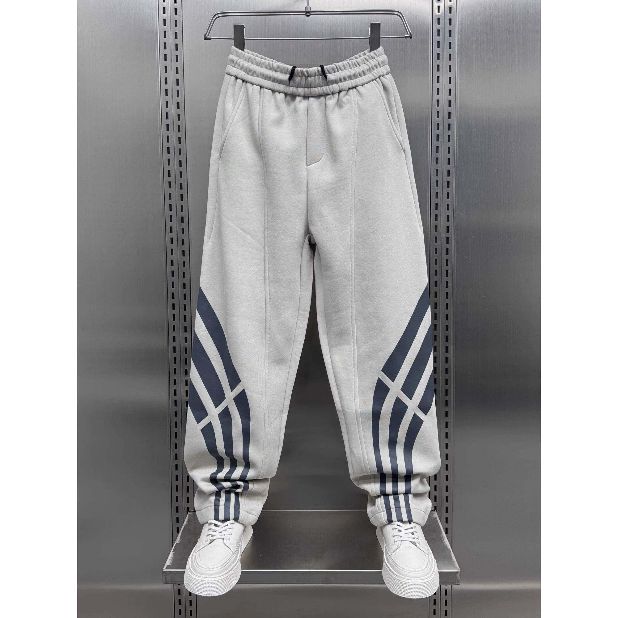 MAROLIO~美式痞帅！重磅拼接小直角卫裤男潮流痞帅印花休闲运动裤