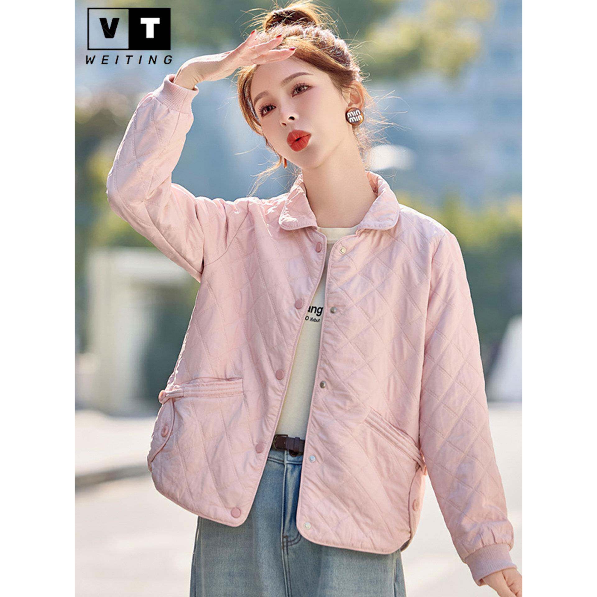 WEI TING休闲翻领短外套女春秋新款小个子时尚洋气减龄百搭上衣女