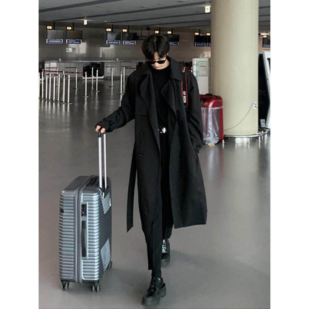 高端中长款风衣外套男春秋季2025年新款高端休闲男士翻领大衣高端