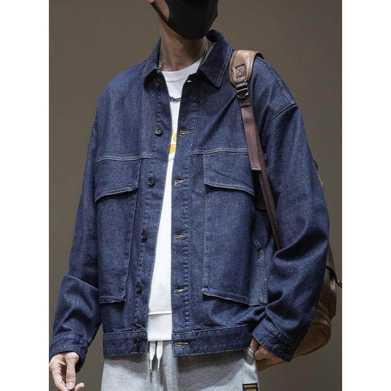 it neith BIA潮牌牛仔外套男秋季休闲大口袋工装大码夹克潮流百搭