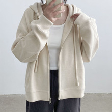 插肩袖卫衣女短款外套秋季2025新款拉链连帽衫小个子宽松显瘦开衫