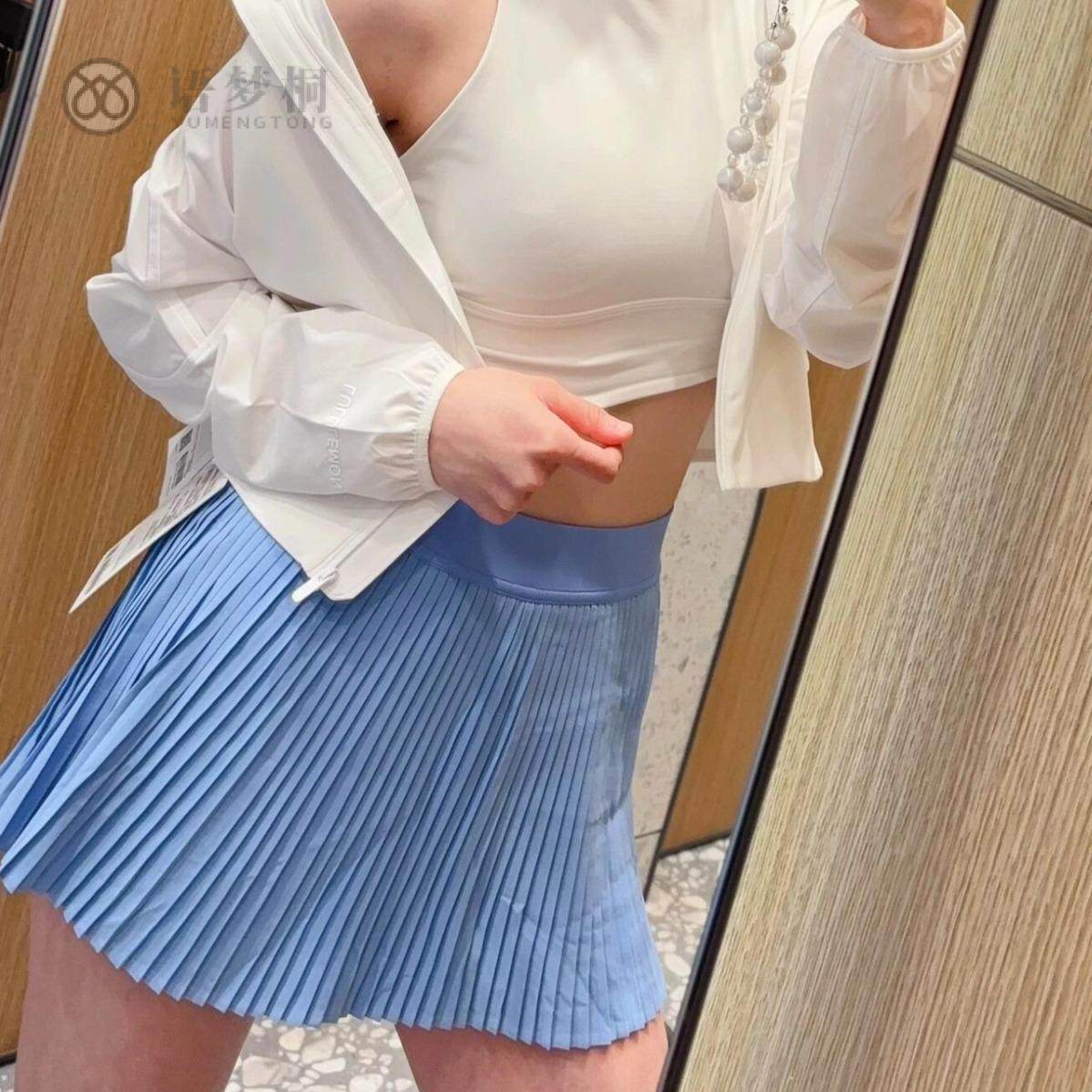 夏季新款高腰网球裙女假两件风琴百褶裙防走光速干防晒短裙订货