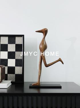 简约新中式人物雕塑摆件家居样板间客厅书房玄关书柜酒柜软装饰品