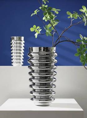 创意现代简约风客厅办公室桌面玻璃花器摆件干花花瓶陈设家居饰品