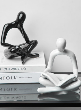 创意小众高级抽象艺术摆件简约现代客厅电视柜酒柜家居装饰品轻奢