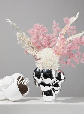 现代简约插干花瓶花器摆件样板间酒店别墅客厅餐厅茶几柜软装饰品