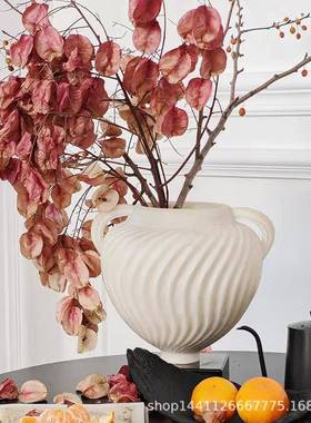 复古简约仿玉石树脂花器风高颜值客厅民宿百搭艺术高级感家居软装