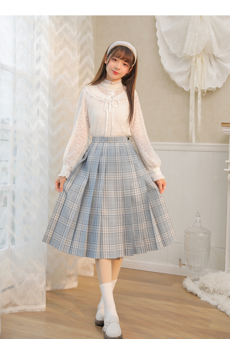 迪士尼授权原创森女部落灰姑娘刺绣半身裙JK格裙银线发光正统制服