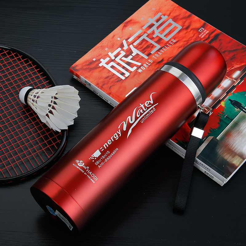 304不锈钢大容量1000ML不锈钢真空子弹头保温杯运动水壶保冷水杯