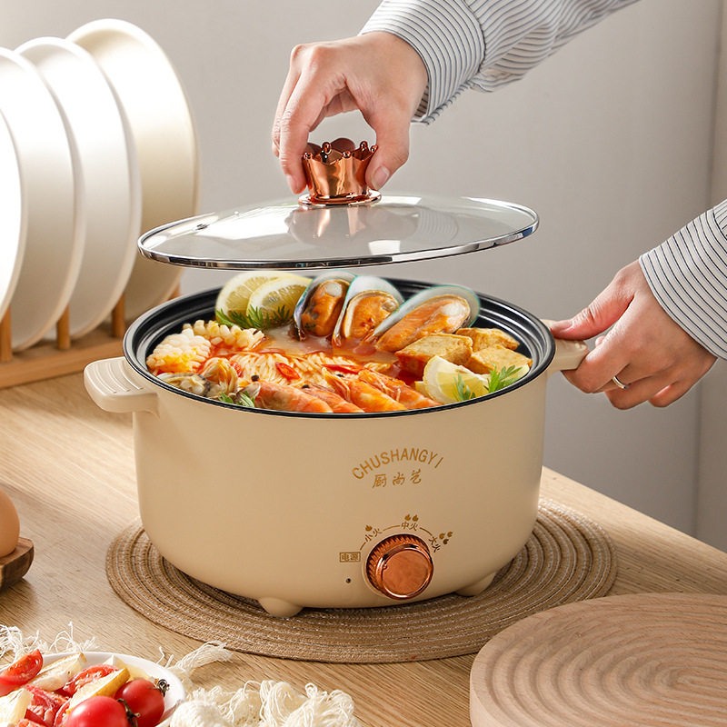 电火锅家用一体式电蒸锅不粘锅学生炒菜大容量电锅小厨电蒸汽火锅