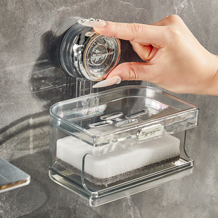 吸盘肥皂盒免打孔壁挂式浴室卫生间收纳海绵香皂双层可沥水置物架