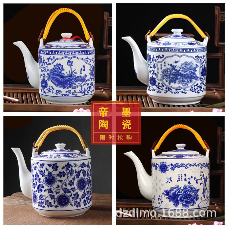 景德镇陶瓷茶壶大容量耐高温凉水茶壶青花瓷器家用陶瓷冷水壶