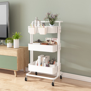 可移动置物架厨房浴室多层沥水储物架客厅卧室带轮子可移动收纳车