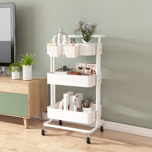 可移动置物架厨房浴室多层沥水储物架客厅卧室带轮子可移动收纳车