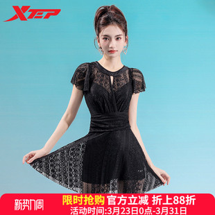 性感海边游泳馆专用装 特步泳衣女2026年新款 显瘦遮肚女士连体裙式