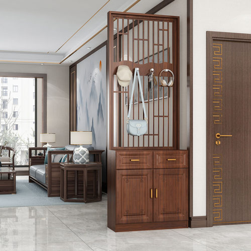 鞋柜带挂衣架一体落地客厅家用进门玄关门口卧室收纳置物架衣帽架