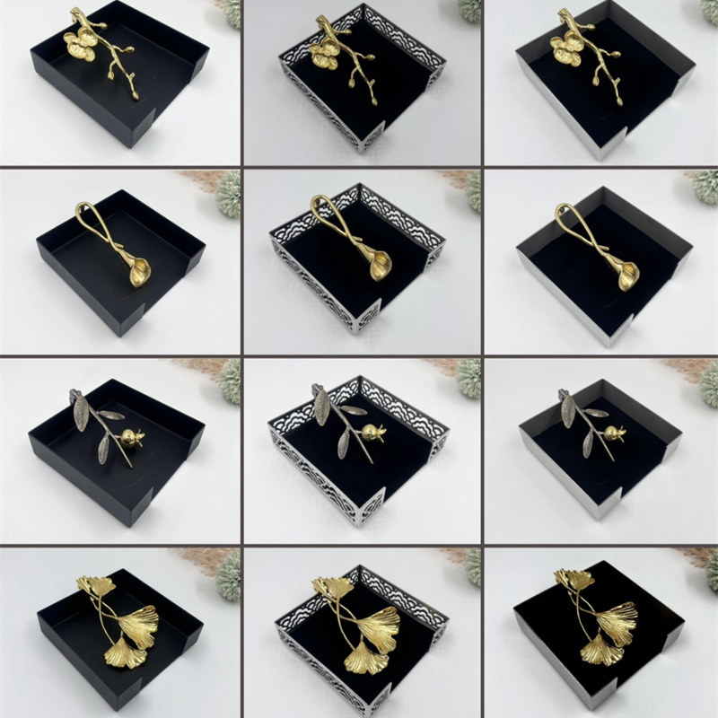 欧式不锈钢纸巾盒轻奢纸巾座餐厅酒店餐巾架复古餐桌压纸纸巾座