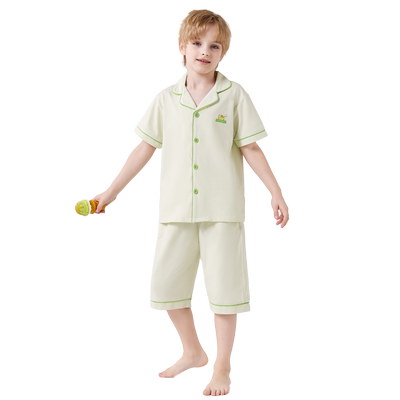 儿童全棉短袖家居服套装夏季