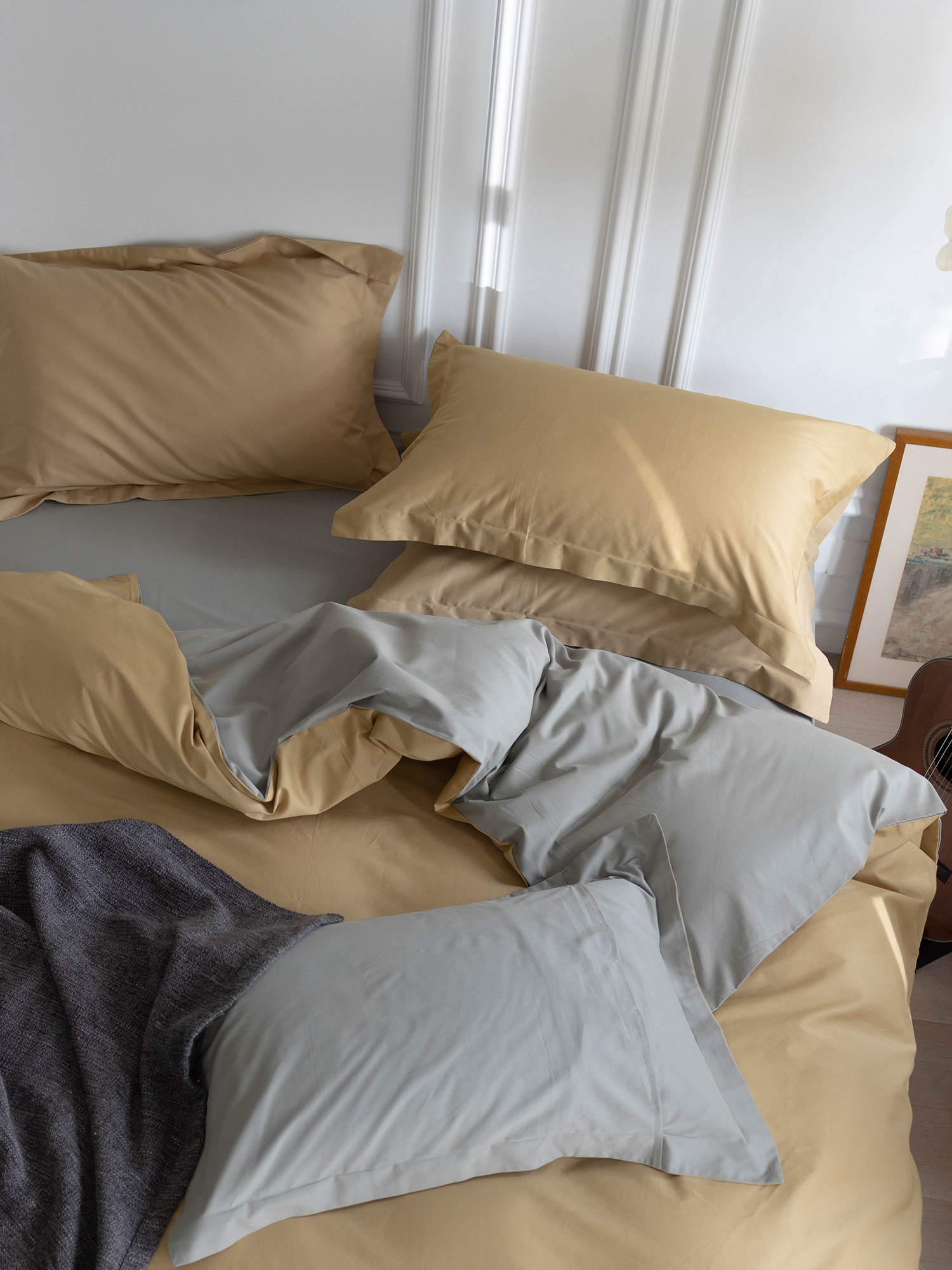 顺丰包邮双拼100s磨毛四件套