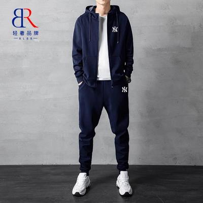 RLBR休闲运动套装男春秋新款纯棉连帽外套束脚裤开衫冬季卫衣整套