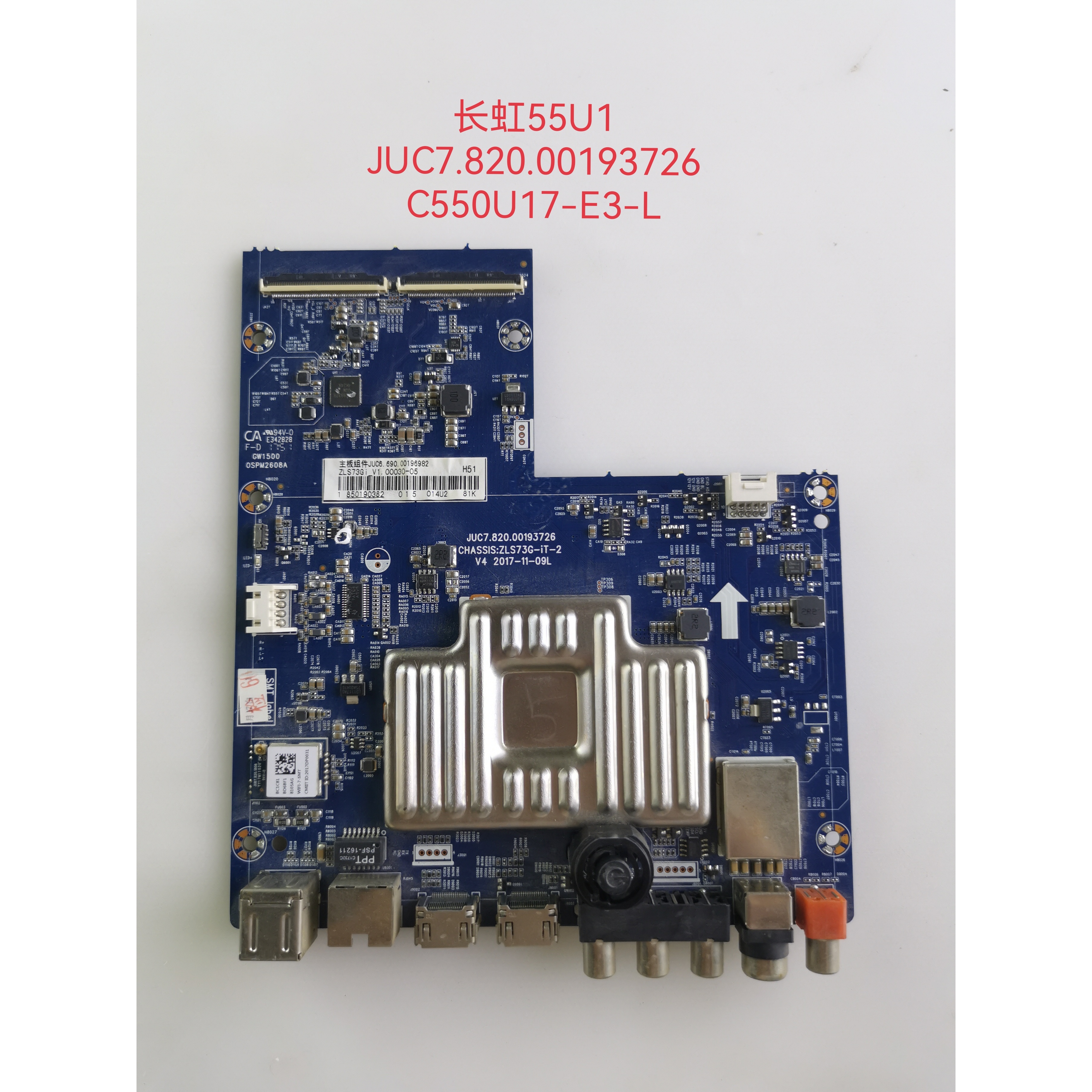 原装长虹55/49U1主板JUC7.820.00193726配屏C550U17-E3