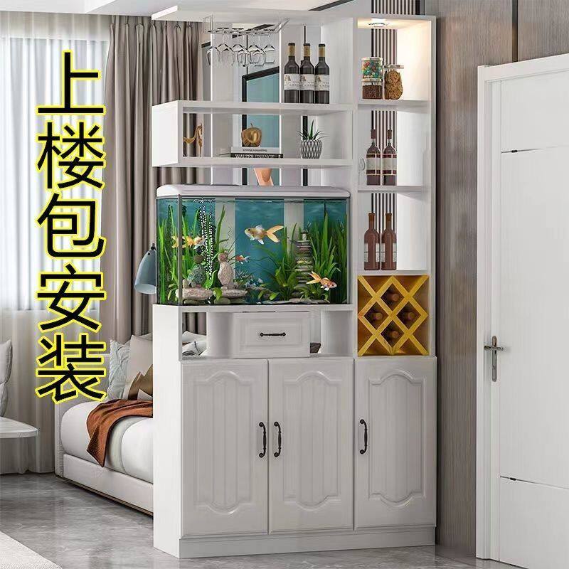 入户玄关柜鱼缸柜客小户型酒柜隔断柜欧式轻奢门厅屏风柜进门鞋柜