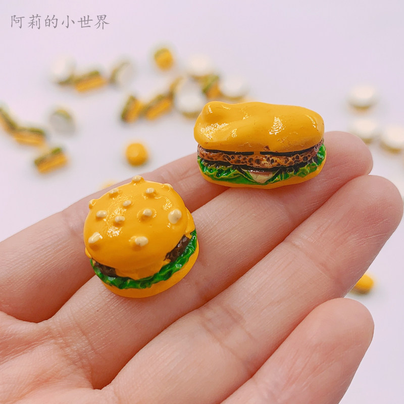 1:12娃娃屋厨房食物微缩食玩场景配件手机壳材料仿真迷你汉堡模型图片