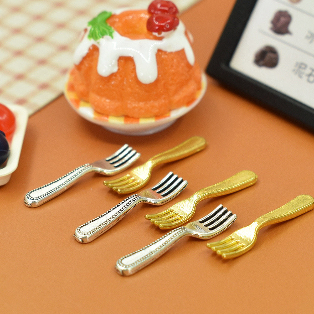 迷你玩具模型小勺子刀叉食玩场景儿童过家家餐具娃娃屋dollhouse