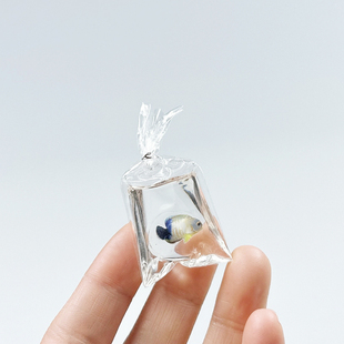 微缩食玩场景摆件儿童过家家玩具迷你小鱼一袋 1：12娃娃屋配件