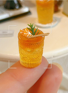 娃娃屋dollhouse配件微缩食玩场景夏日饮品迷你橙C肉桂茶饮品饮料