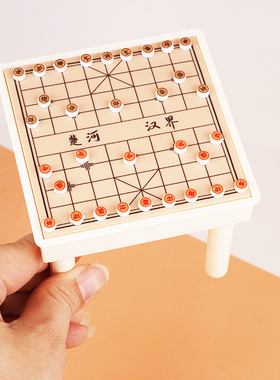 dollhouse配件迷你积木桌飞行棋五子棋儿童过家家玩具娃娃屋摆件